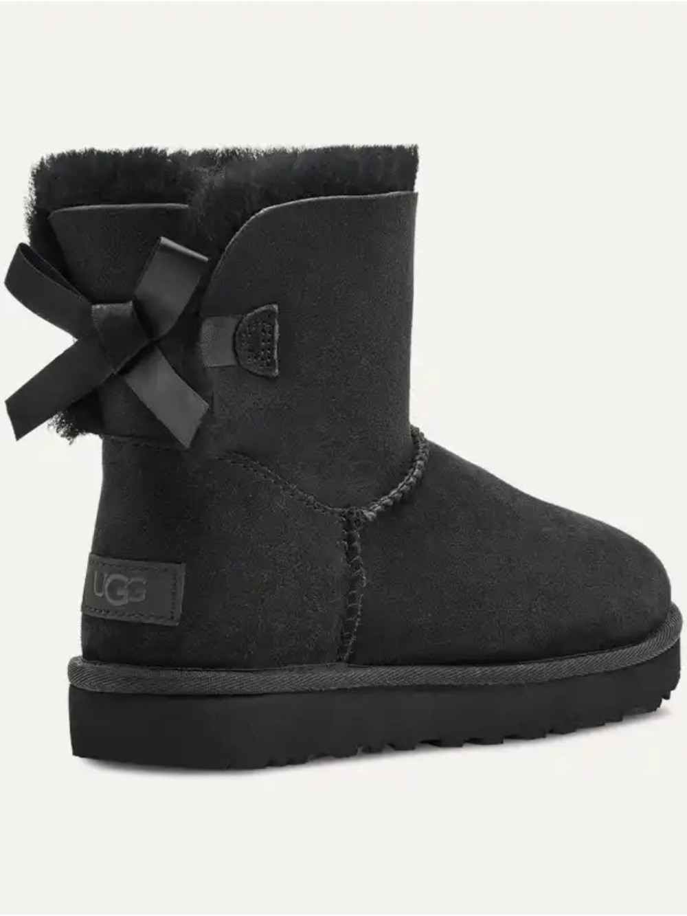 Brand New: Women‘s UGG Mini Bailey Bow II Boot - Black Suede